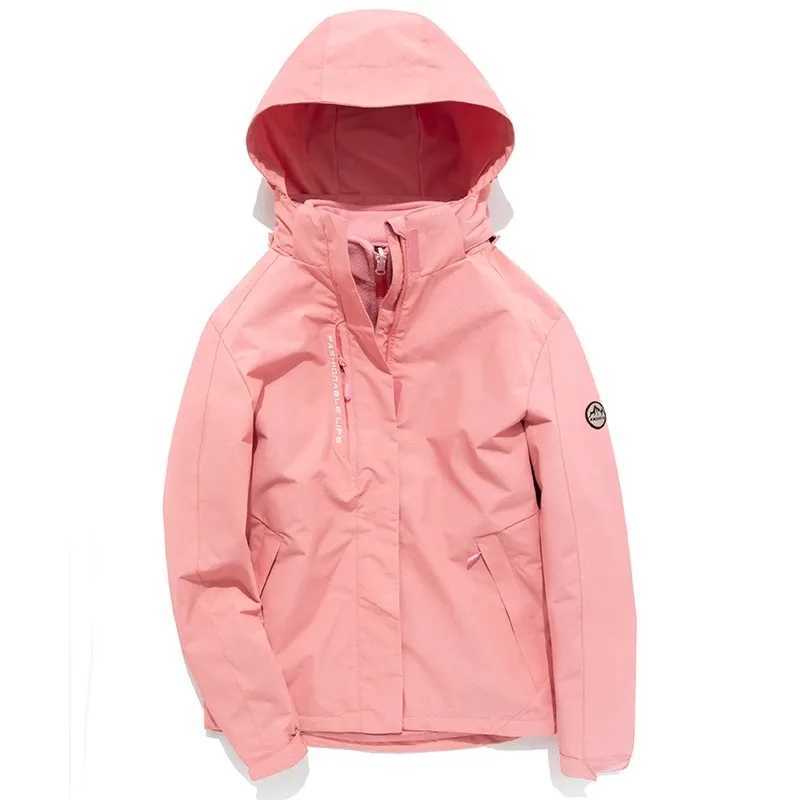 NuJune X SUHU Mens and Womens Three-in-One Snow Suit with Fleece Lining and Thickened Outdoor Mountaineering ClothingT250311