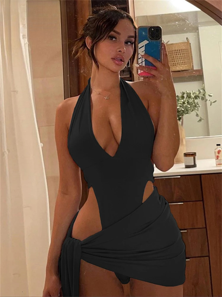 Nibber Sexy Beach Vacation Wear Basic Bikini Bodysuit Skirts 2 Two Piece Sets For Women's Clothing Suits Swimsuit Female 2024