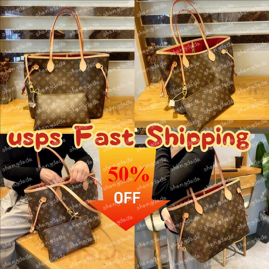 2025 designer bag 2pcs Set Naverfull Enbossed Flower Women Cross body Handbag Shoulder Bags Fashion Composite Lady Clutch Tote Bag shopping Female Coin Purse Wallet