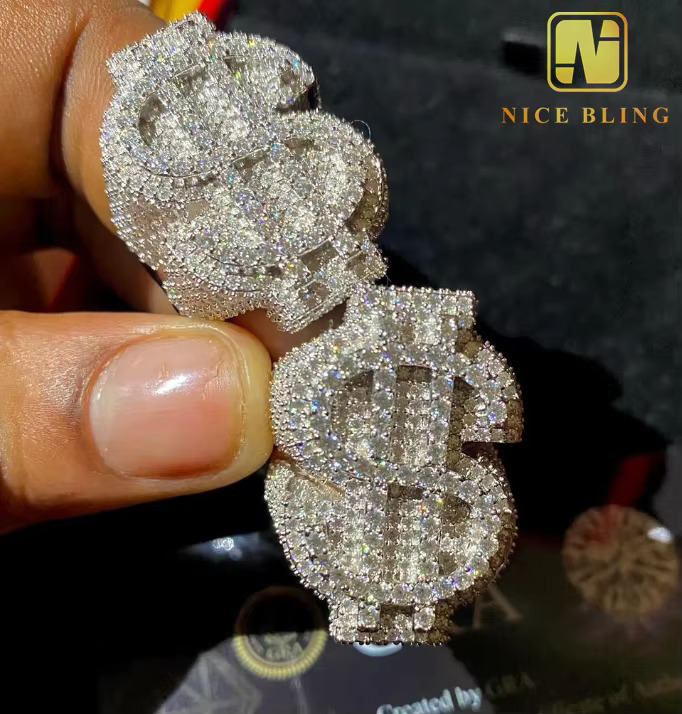 Fashion Custom Hip Hop Style Men Ring Iced Out VVS Moissanite Diamond Jewelry 925 Sterling Silver Rings Men Women