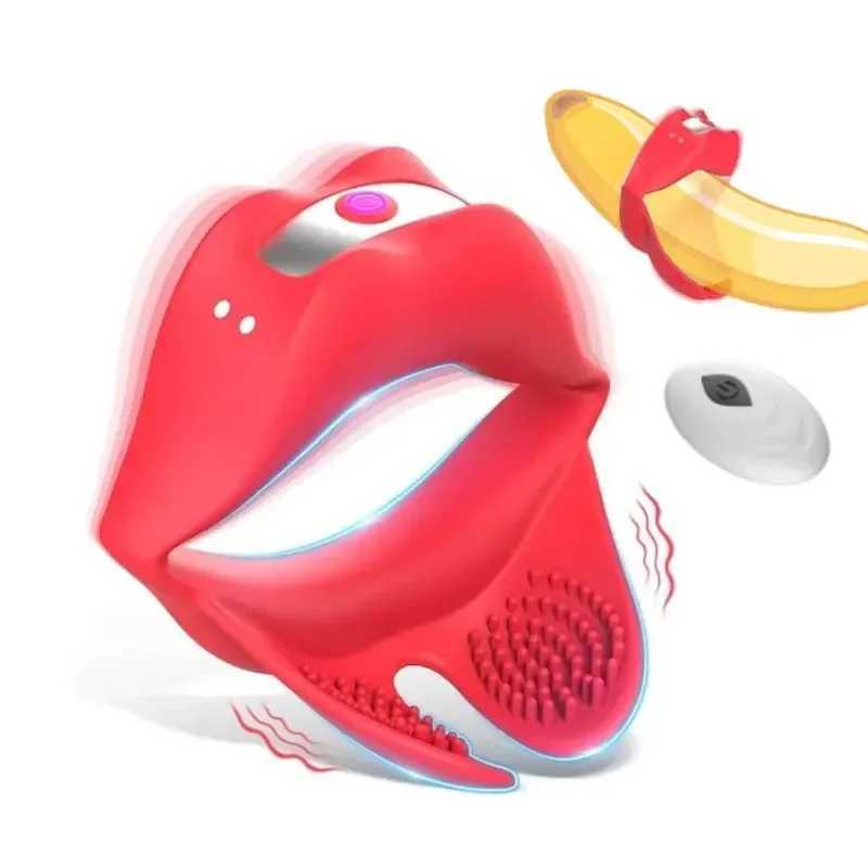 Vibration Cock Penis Ring Sex Toy Male Tongue Design Adult Application Control Spinal Stimulation Erection EnhancementXJ250311