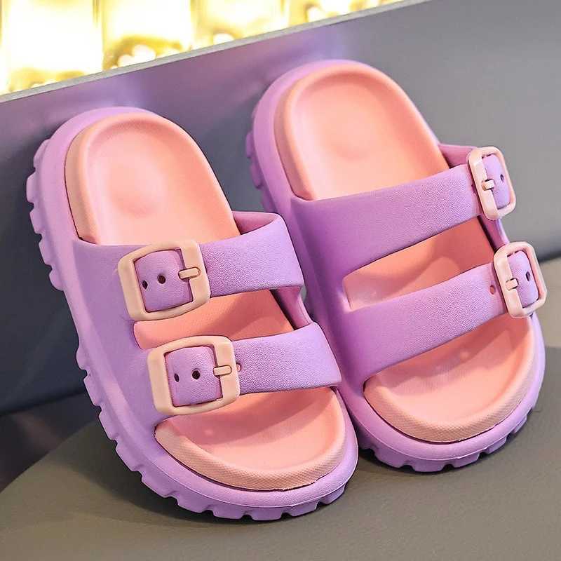 Children Slippers Summer EVA Boys Girls Baby Detachable Non Slip Home Soft Soled Slipper Simple Fashion Kids Beach Shoes SandalsT250311