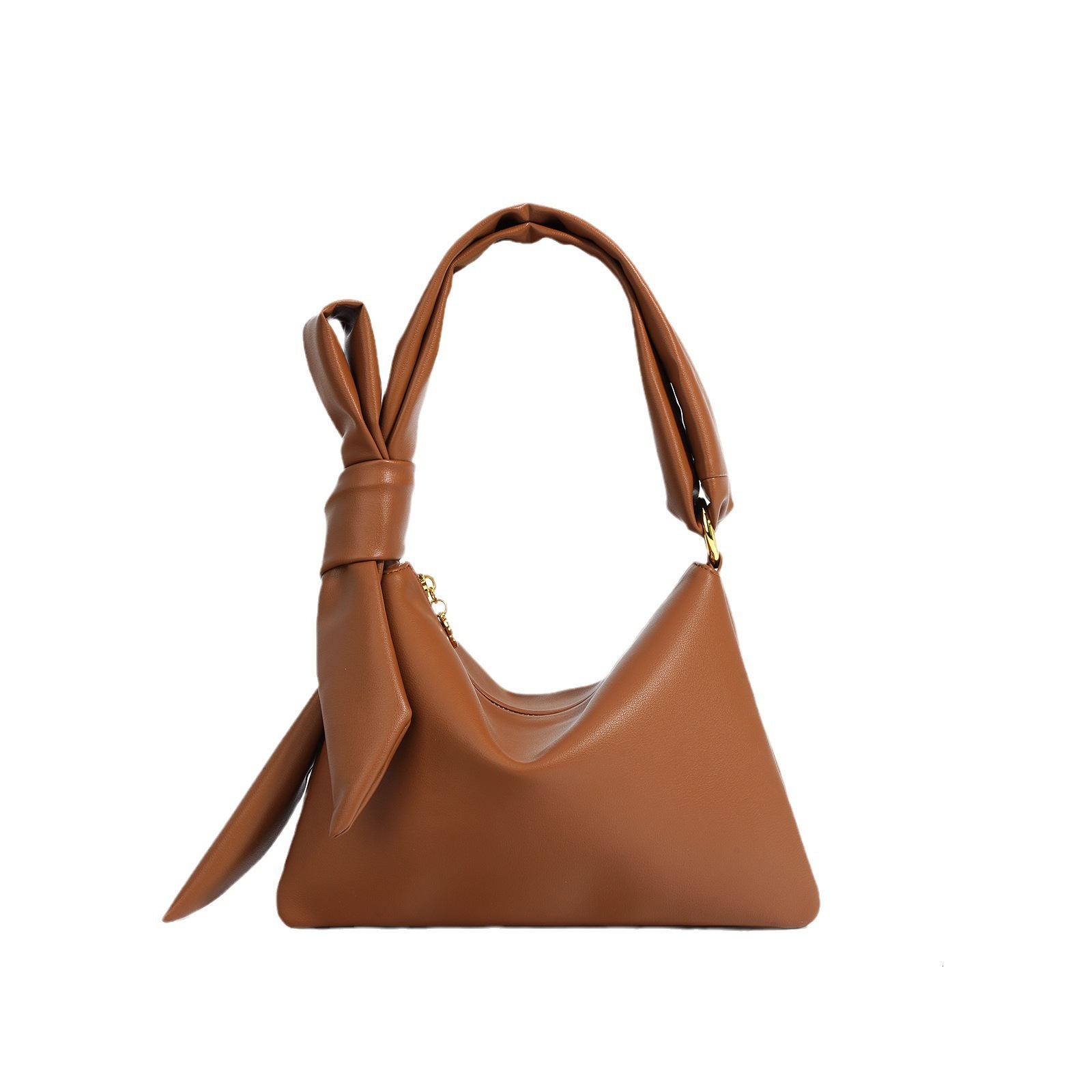 Design Sense Soft Leather Tote fashion Autumn/Winter Fashion Simple Brown Large Capacity Commuter Shoulder Bag