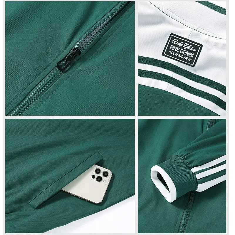 2024 Spring Autumn Mens Sporty Loose-Fit Work Jacket Plus Size Casual Hooded Cardigan For Middle-Aged And Young PeopleT250311
