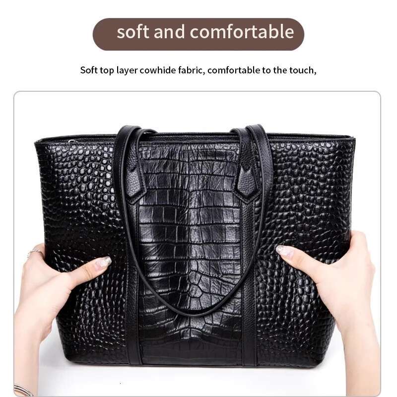 Cowhide Genuine Leather Shoulder Bag For Women Retro Large Capacity Commuting Bags Female Designer Handbag For Ladies New
