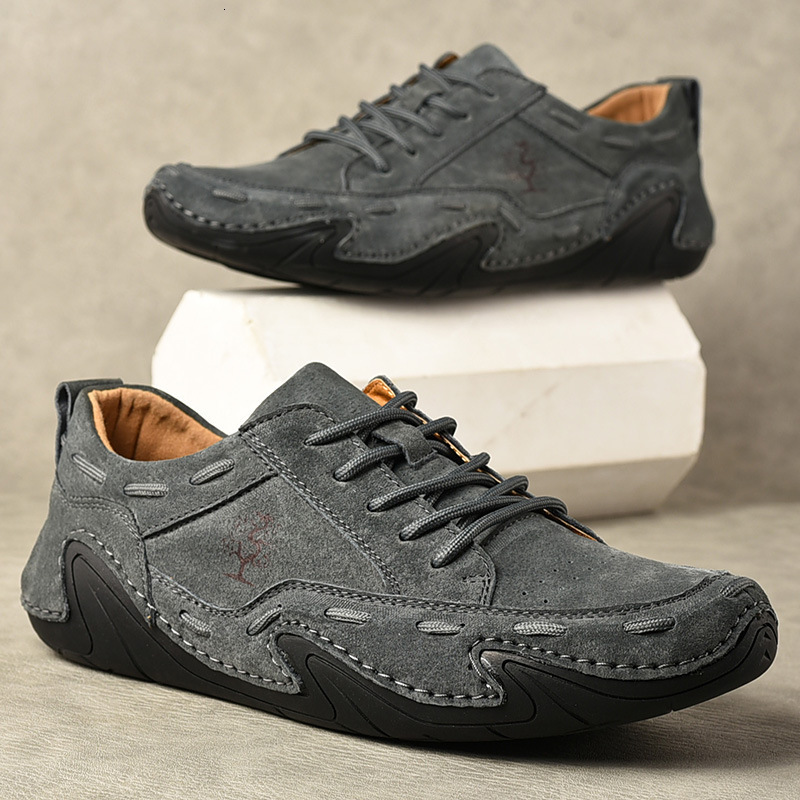 2025 Casual Fashion Trend Shoe Design Master Men's Single Shoes Outdoor Sports Pigskin Bean Shoes High-end Atmosphere