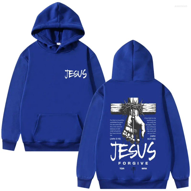 Men's Hoodies Awesome Jesus Forgive Bible Graphic Hoodie Men Women Hip Hop Fashion Retro Sweatshirt Male Casual Fleece
