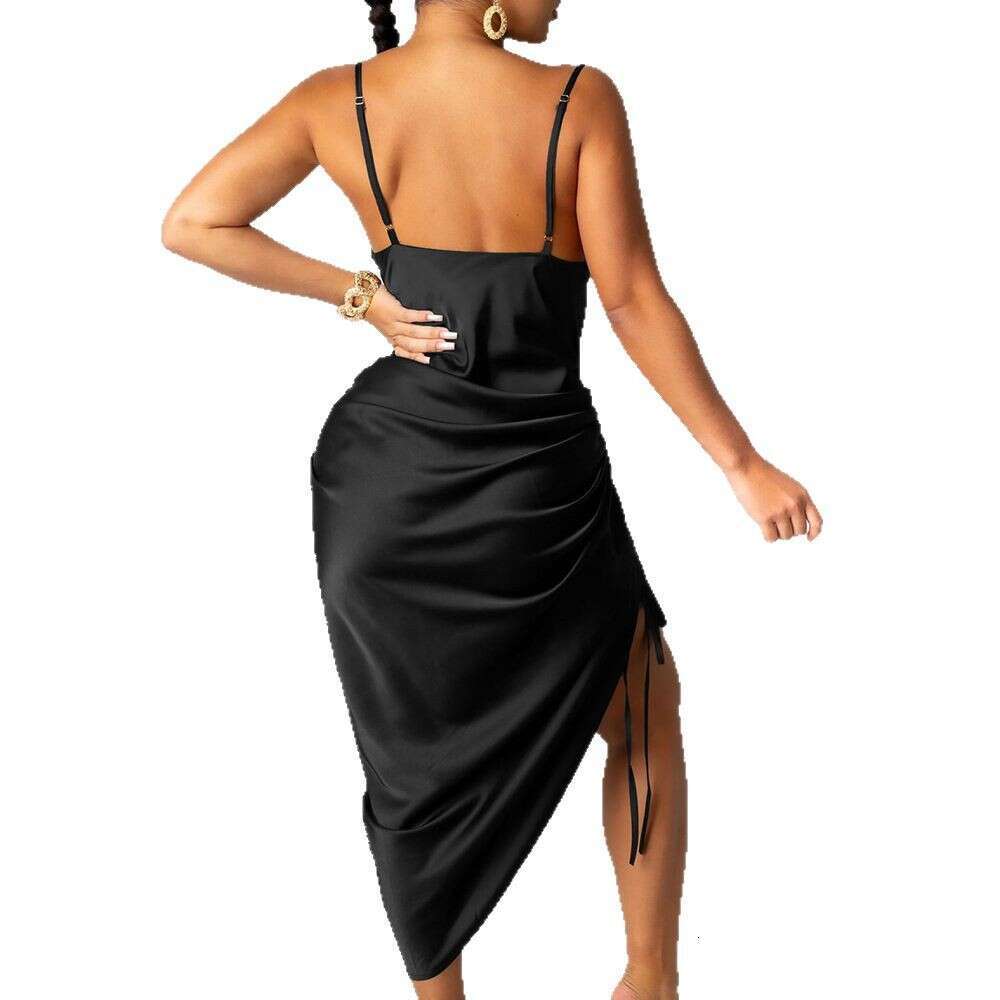 2025 Fashion Trend New Suspender Sexy Drawstring Waist Dress 661 KLMY
