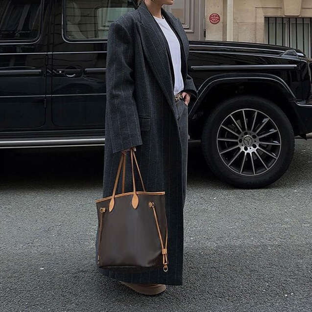 2024 Lapel Sleeved Coat, Stylish Commuting Striped Long Coat