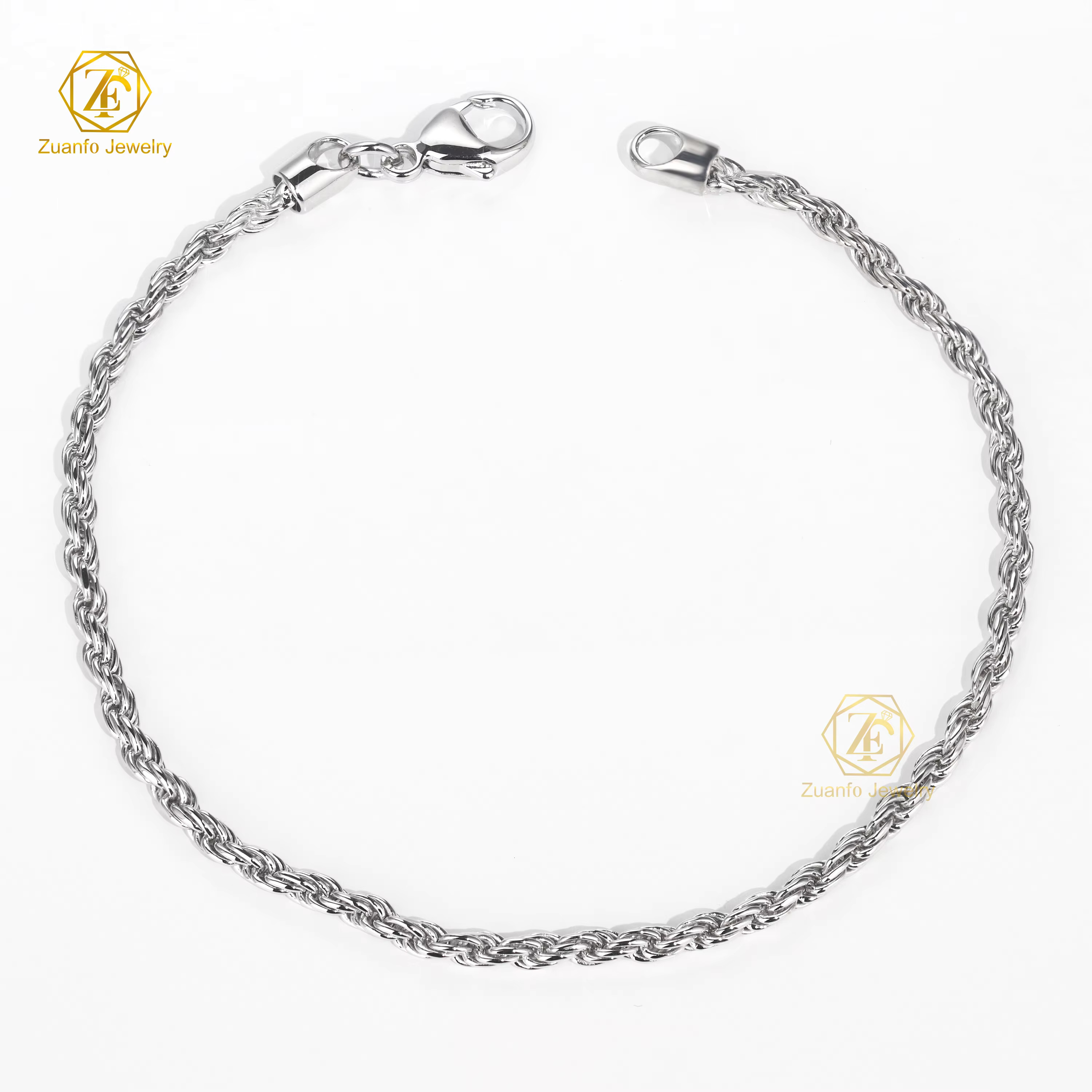 Wholesale Price 925 Sterling Silver Fine Pendant Necklaces Solid 3mm Twisted Rope Chain Real 925 Silver Jewelry for Men Women