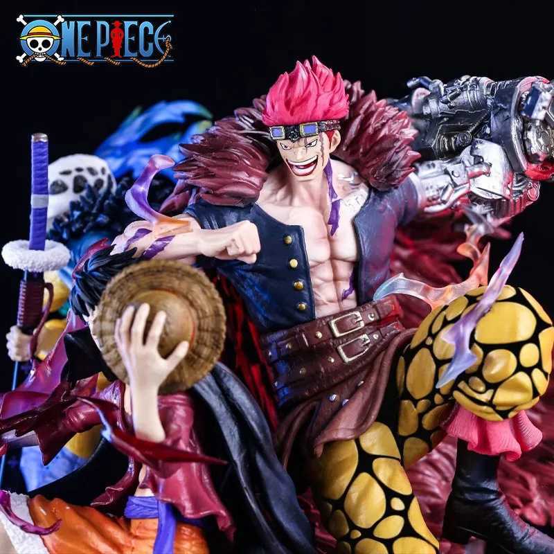 24cm One Piece LX Luffy Trafalgar L Eustass Kid Three Captains Anime Figures Statue Toy Desktop Decoration Model Holiday GiftsXJ250311