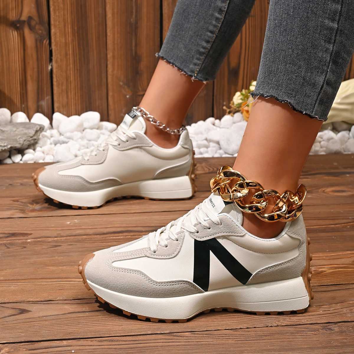 Women Sneakers 2025 New Casual Versatile Thick-soled Running Sneakers Women Fashionable High-quality Luxury Lace-up Shoes Women M250311