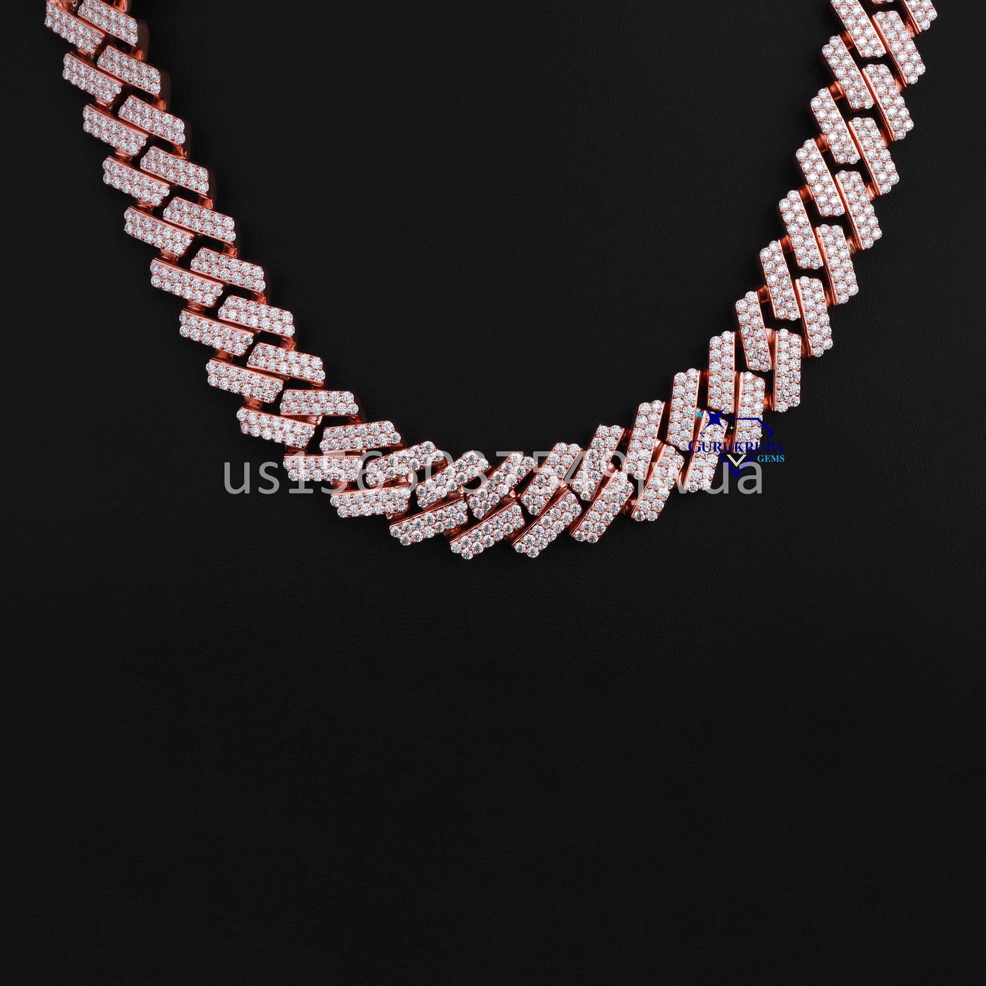 Hot Selg Sterg Sier Chain Necklace Ice Out Through Dia Testing Lab Grown Hip Hop Chunky Cuban Chains