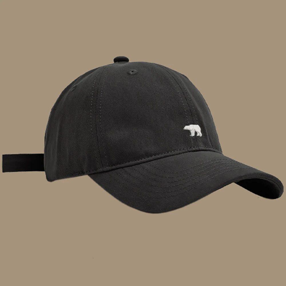 Fashionable Retro Polar Bear Embroidered Baseball Cap For Women Japanese Style Versatile Big Head Circumference Duckbill cap 250311