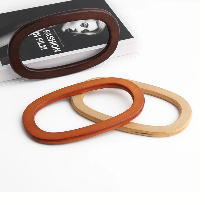2PCS oval board handbag straw bag handle DIY tool accessories cross shaped retro decoration carrying ring 250311