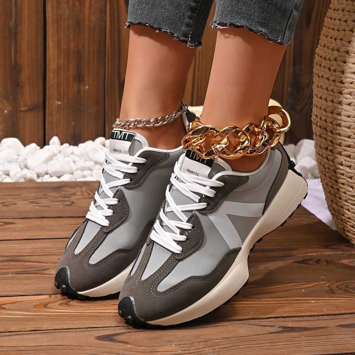 Women Sneakers 2025 New Casual Versatile Thick-soled Running Sneakers Women Fashionable High-quality Luxury Lace-up Shoes Women M250311