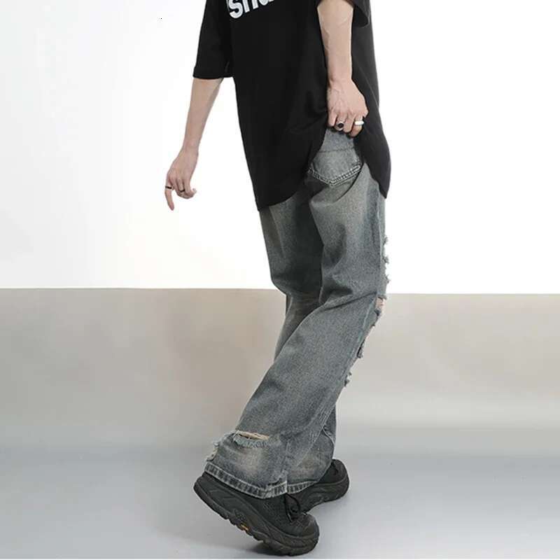 Men s Classic Loose Straight Line Pants Men s Fashion Designer Cool Style Street Wear Jeans American Retro Hip Hop Cowboy Pants Outdoor Casual Pants