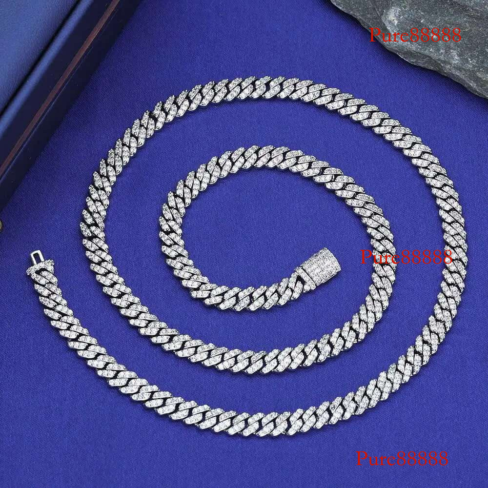 Christmas Gift Women's Customized Iced Sterg Sier 6mm k Chain VVS Moissanite One Row Dia Cuban Necklace