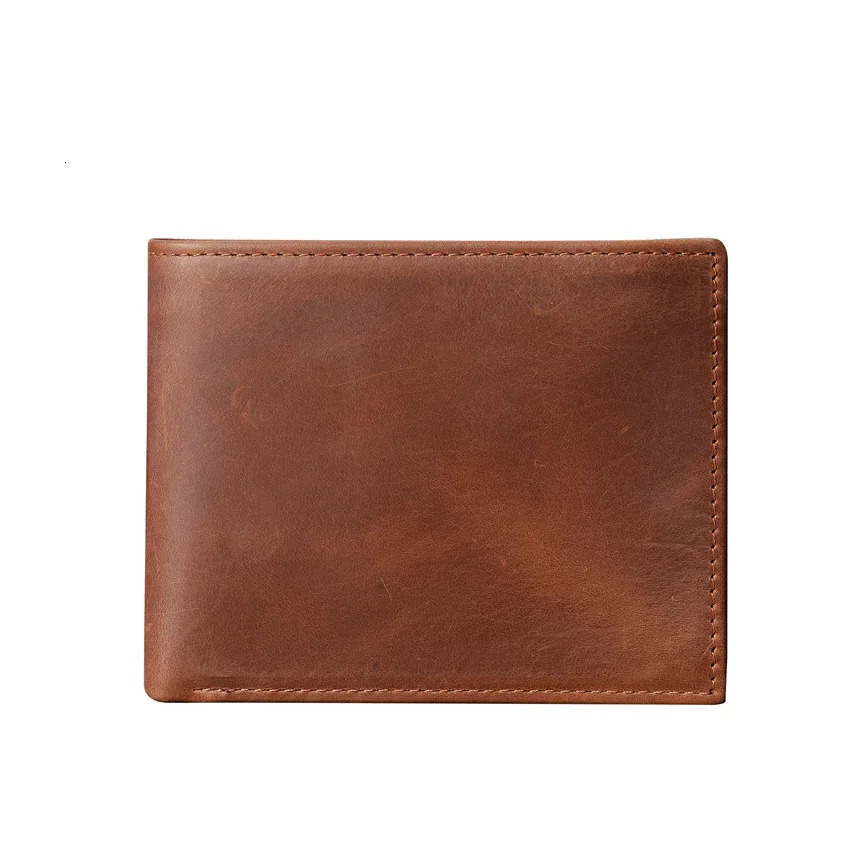 Genuine Leather Wallets for Men Vintage Short Multi Function ID Credit Card Holder Money Bag 250311