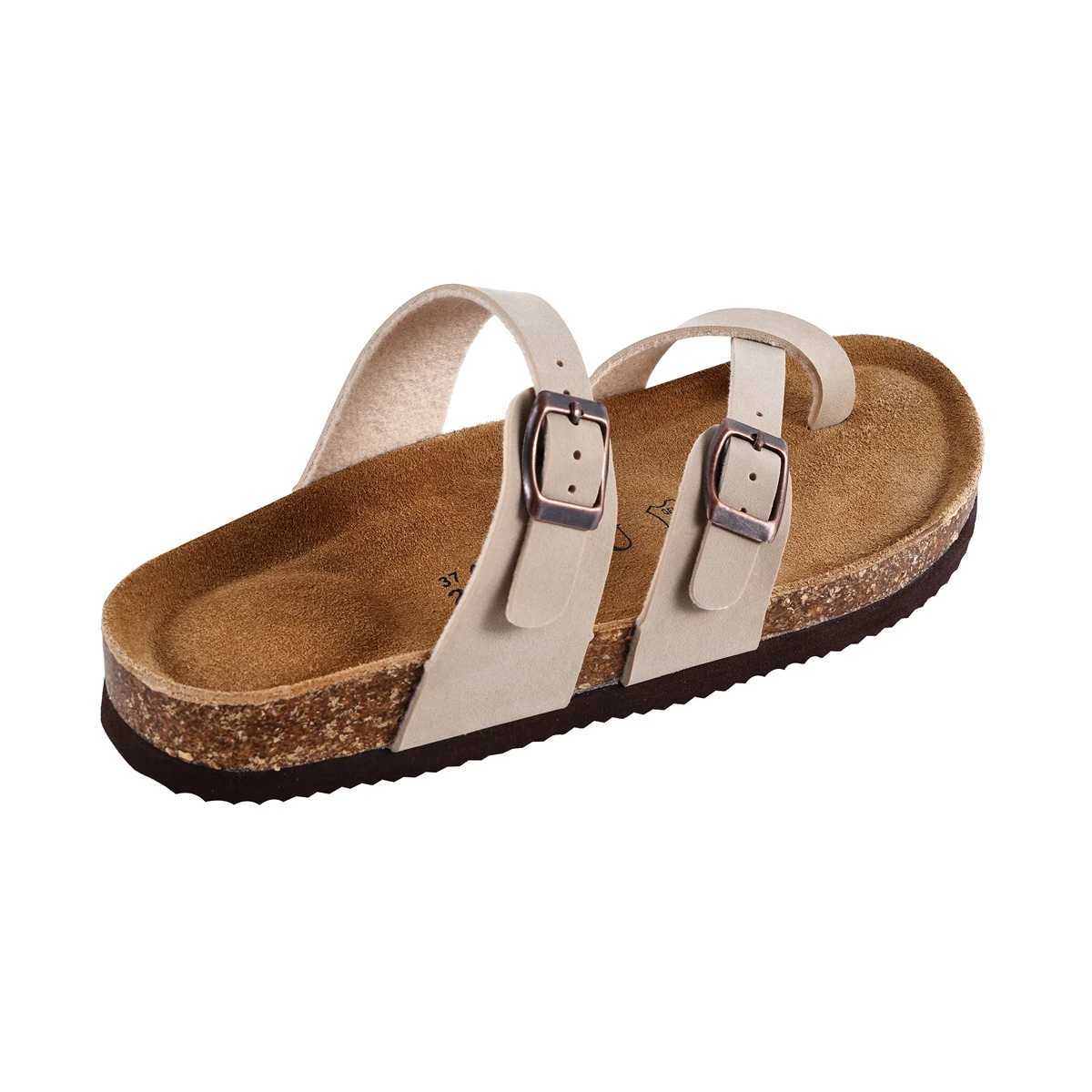 SUFU Slippers Summer Classic Buckle Breathable Outdoor Casual Flip Flops Soft Footbed Leather SandalsXJ250311