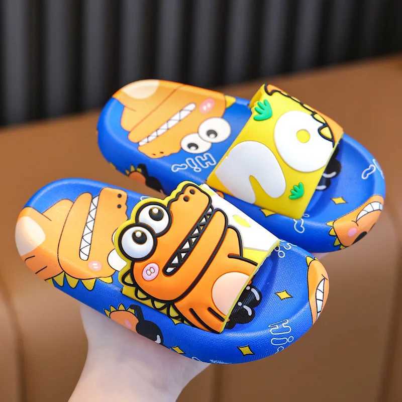 Cartoon Dinosaur Children Slippers Boy Girls Casual Shoes Flat Beach Water Shoes Indoor Soft Kids Cute Flip Flops for Boy GirlT250312