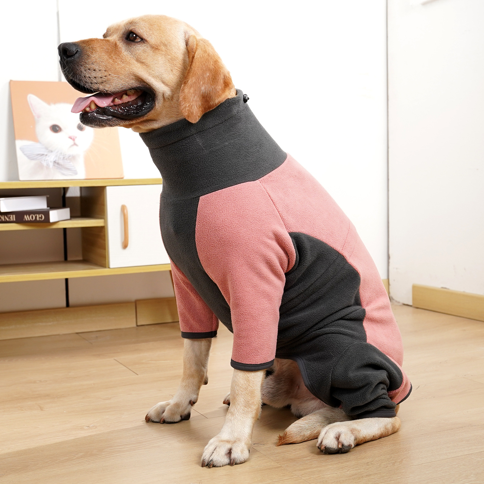dog clothes Adjustable Full-Coverage Dog Coat with Thickened Warm Cotton, High Neck & Fleece Lining for Ultimate Comfort & Warmth