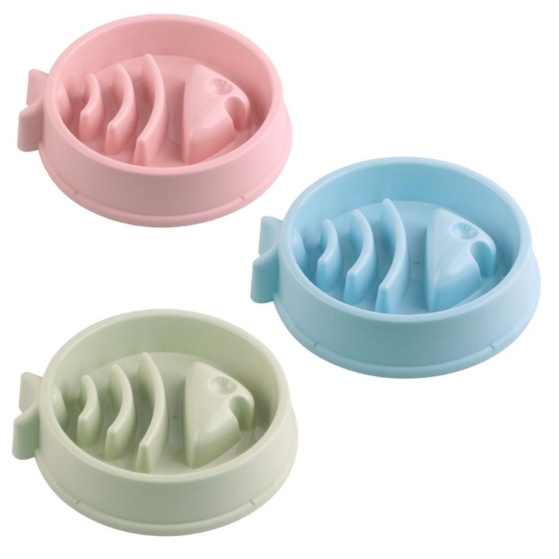 wholesale new Pet Slow Eating Feeder Fish Shape Dog Bowl Bloat Stop Healthy Food Plate Dishes