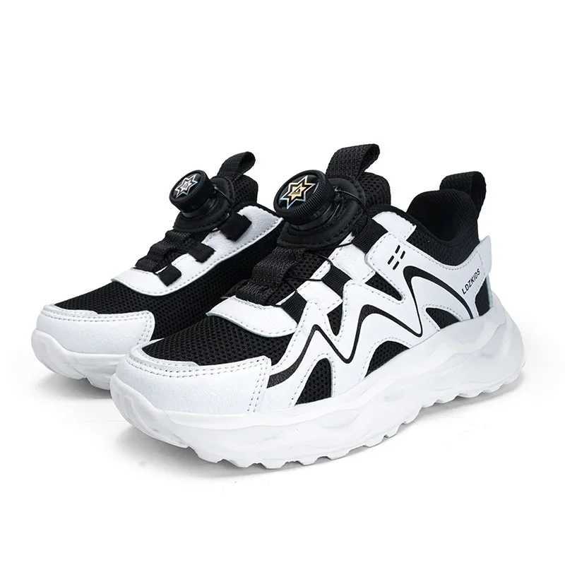 Kid Sneakers Sport Shoes for Boys Fashion Leather Children Breathable Mesh Comfort Shoes Casual Walking Outdoor Running ShoesXJ250311