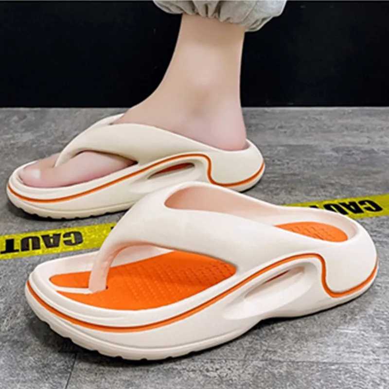 2024 Summer Slippers Men Flip Flops Thick Soled EVA Soft Slides For Men N-Slip Fi Sandals Outdoor Beach Summer ShoesXJ250311