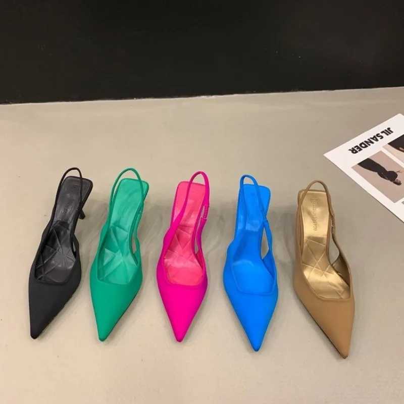 New Ladies Shoes 2024 Quality Slip On Wens Hot Pumps Autumn Pointed Toe Solid Fashion Shallow Mouth High H Z250311