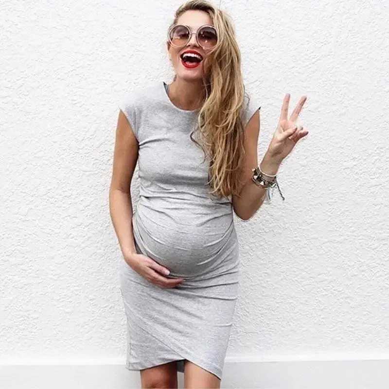 Pregnancy Autumn Dresses Pregnant Women Sleeveless Bodycon Casual Mother Home Maternity Mummy ClothesT250311