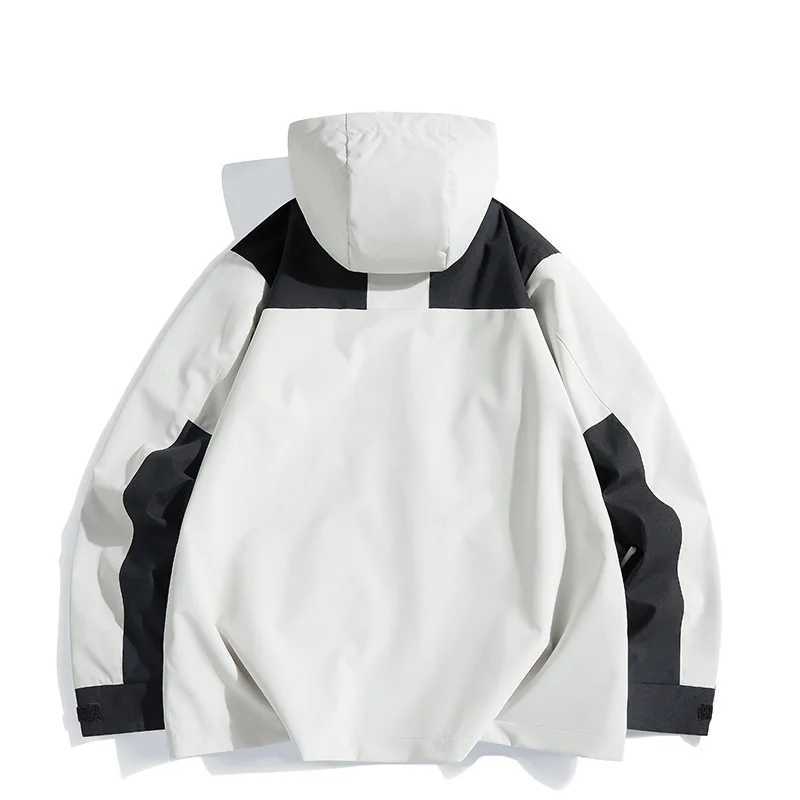 Mens and Womens Same Casual Fashion Solid Color Windproof and Waterproof Outdoor Travel Mountaineering JacketT250311