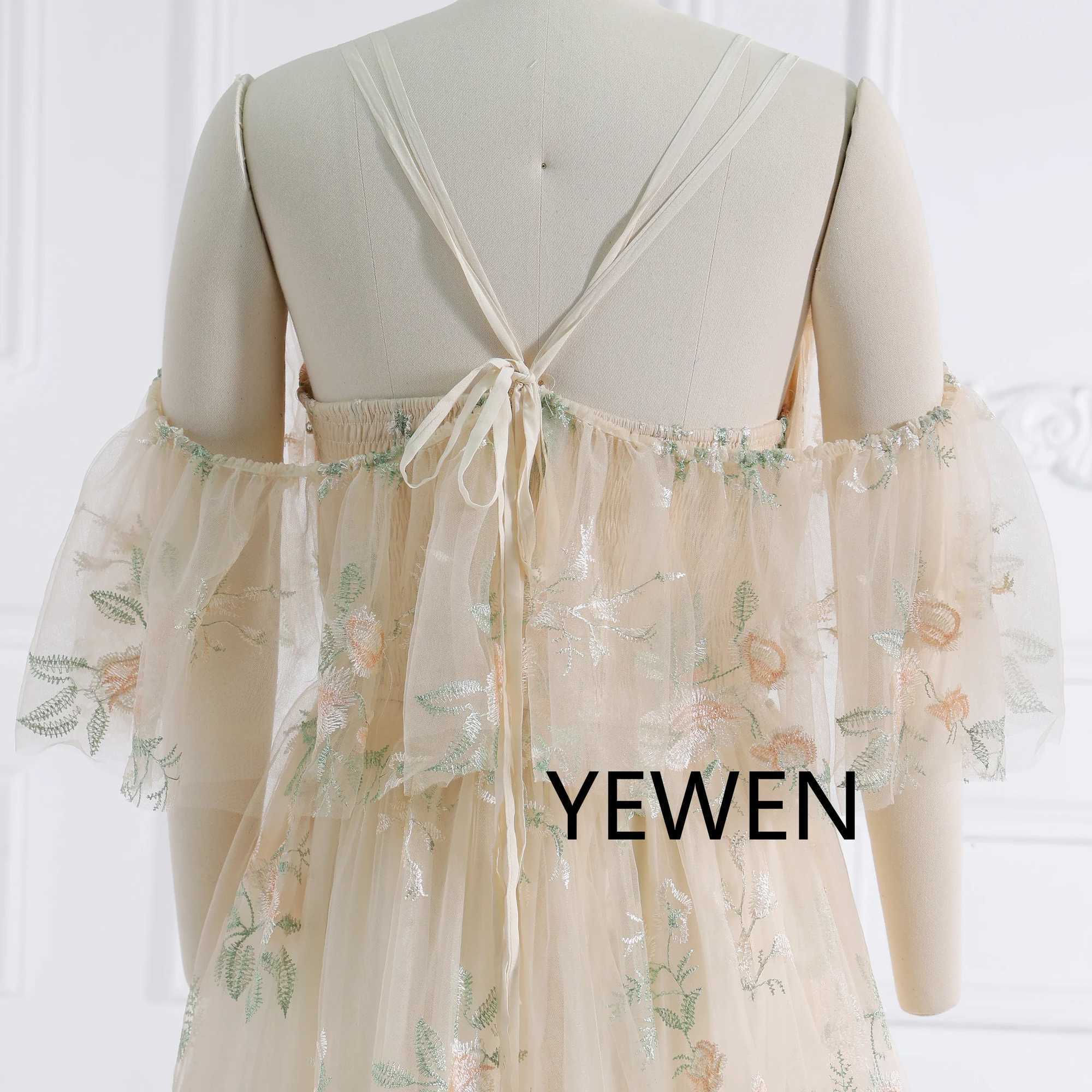 Boho Chic Elegance Embroidery Lace Tulle Maternity Photoshoot Dress Maternity Dress YW231158 X250224