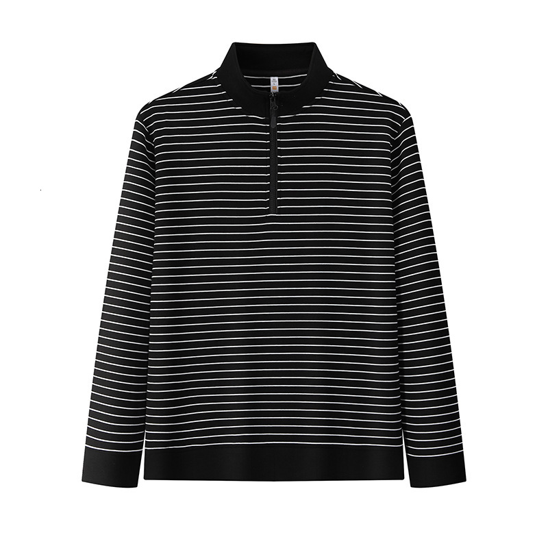 polo Striped long sleeved for men, business leisure Korean version, autumn and winter interior matching bottom shirt, men's T-shirt 2025 new styl
