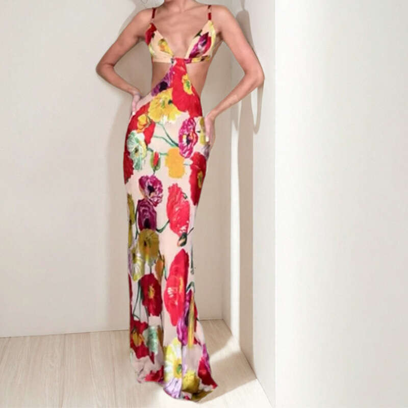2025 Spring New Women's Clothing Elegant Hip Hugging Sexy Waist Strap Dress KLMY