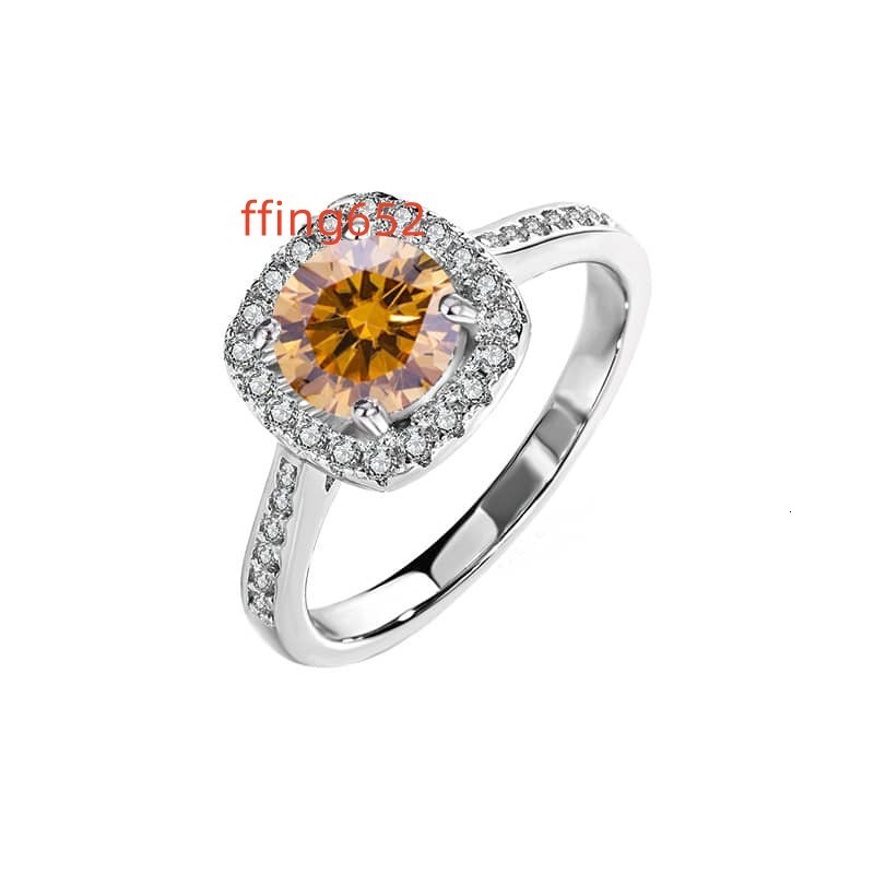 Factory Wholesale 1/2/3Carat Round Shape Pass Diamond Tester Moissanite Ring Many Color Moissanite Ring for Women