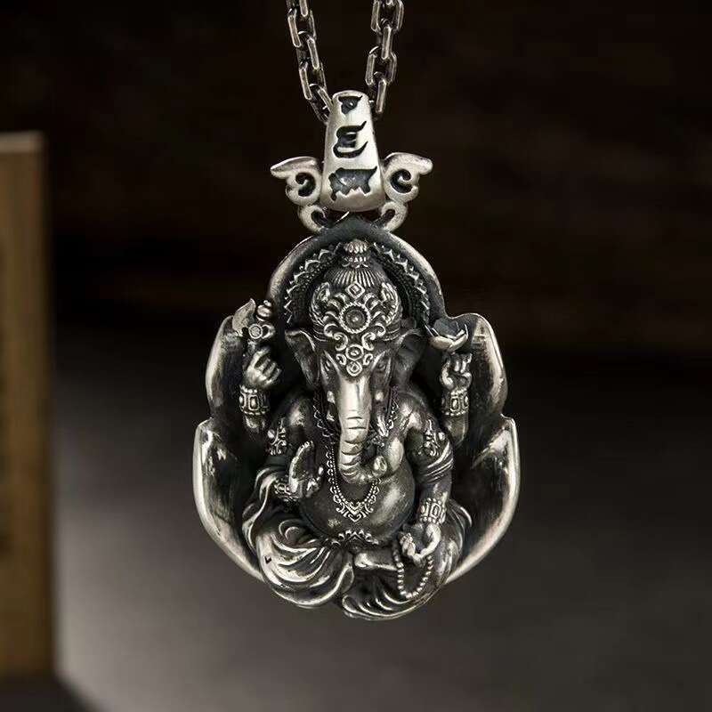 Simple and fashionable Azan Youjixiang necklace, unisex domineering artistic style, niche design pendant