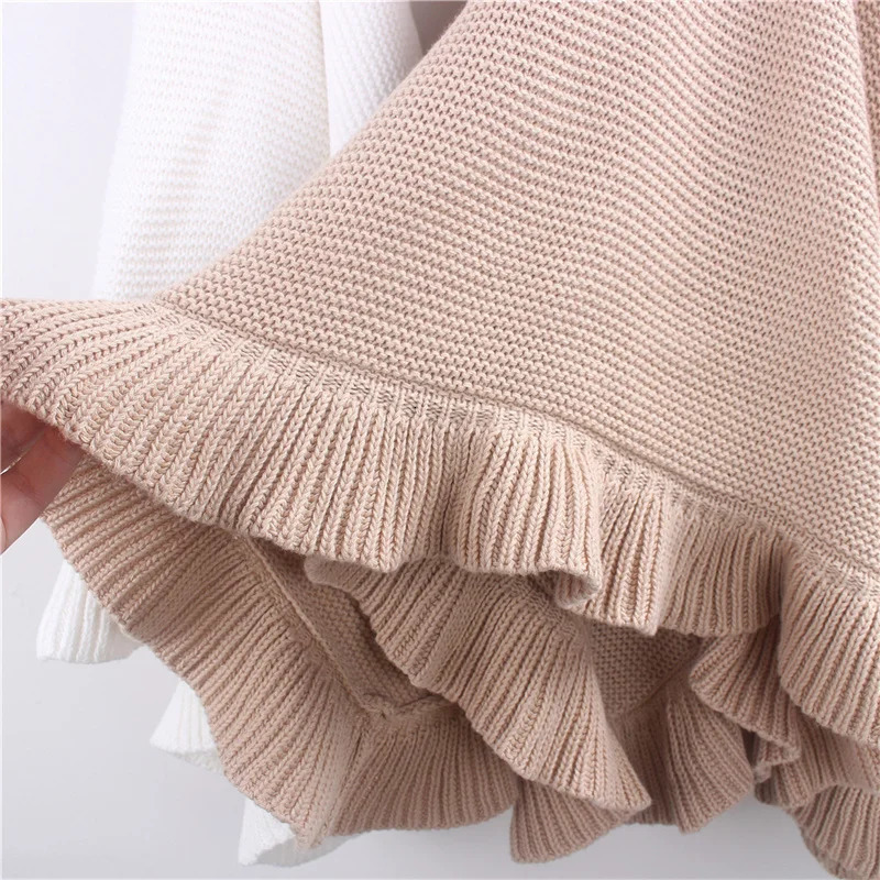 Knit blanket born 100% Cotton Infant Swaddle Wrap Sofa Throw Blankets Baby Receiving Crib Stroller Blanket Bedding Quilt 250218