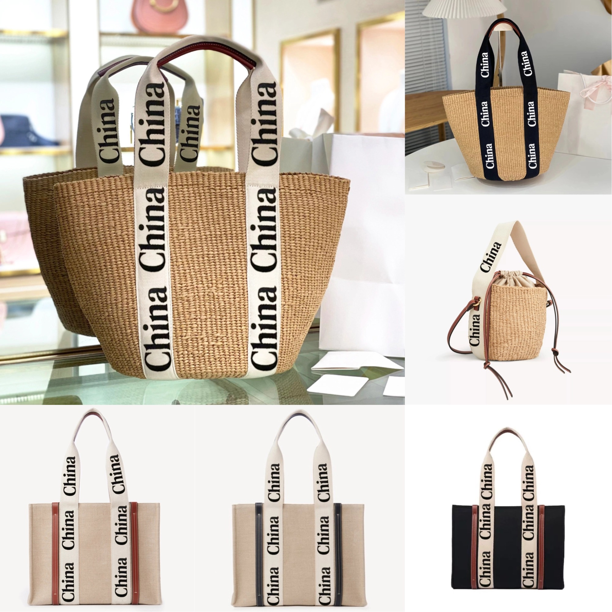Tote Bag Designer Bag Beach Bag Tote Shoulder Bag Luxury Linen Canvas Straw Handbag Ladies Fashion Bag High Quality Large Shopping Bag Crossbody Designer Evening bag