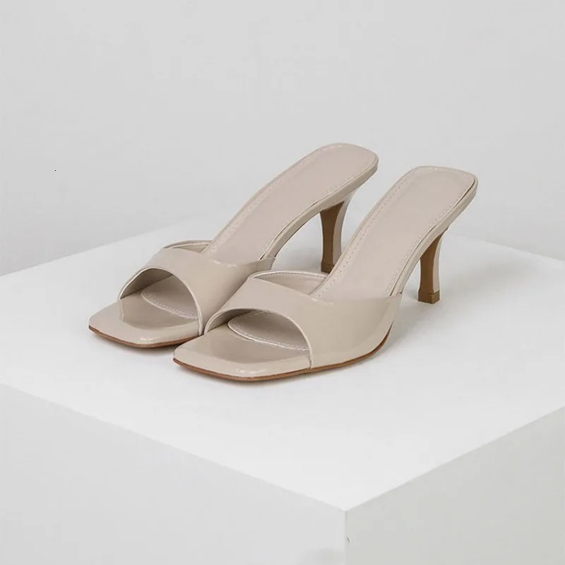 Women High Heel Sandals Summer Fashion Square Toe Open Toe Women Elegant Casual Comfortable Black High Heel Sandals 250305