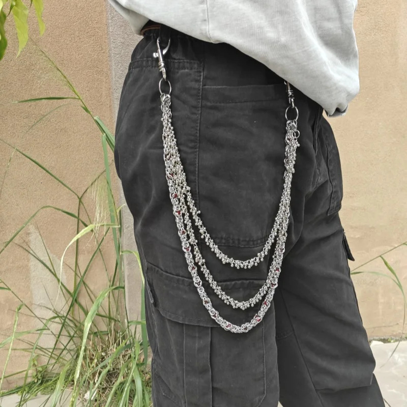 Fashion The Earth Round Bead With Keel Combination Chain For Punk Pants Unisex Ones Waist Hip Hop Key Chain y2k 250303