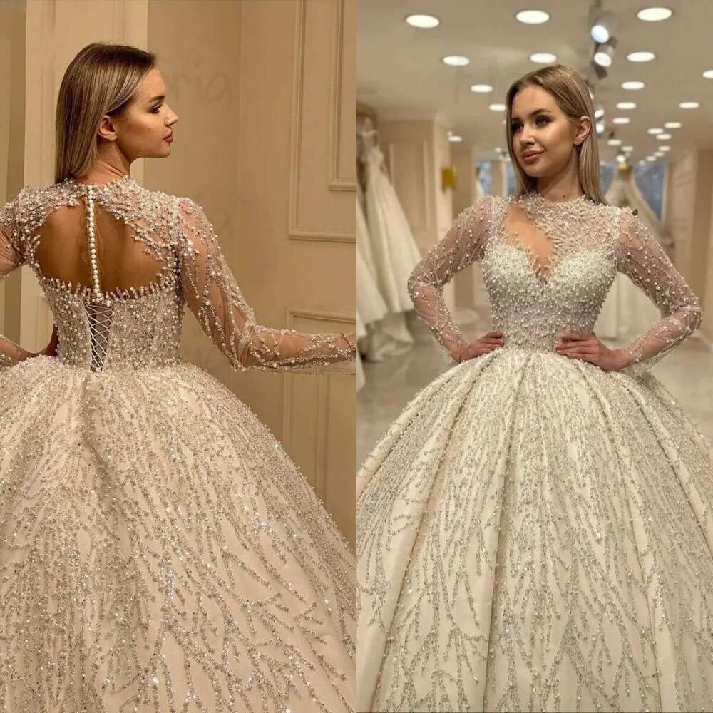 African Long Sleeve Dress, Bridal Beading Strapless, Arabian Dance Dresses, Plus Size, Shine, 2024, Customized