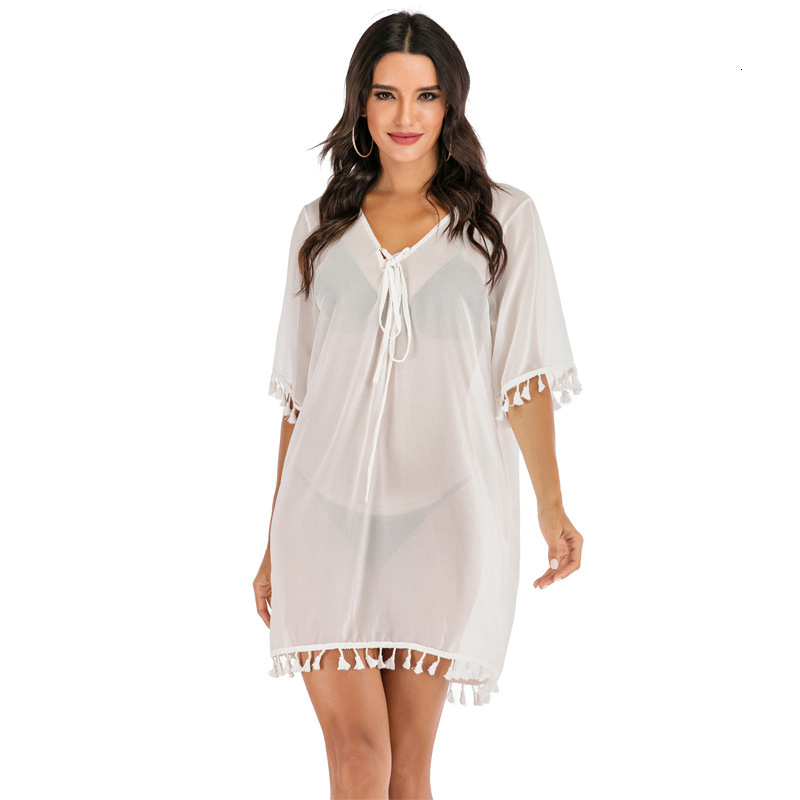 New Beach Bikini Top With Fringe And Edge Wrapped Chiffon Shirt For Vacation Outerwear