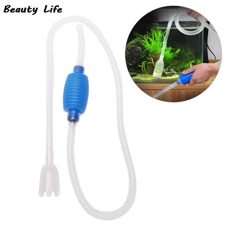 Aquarium Gravel Cleaner Vacuum Handheld Siphon Pump With Filter Nozzle Fish Tank
