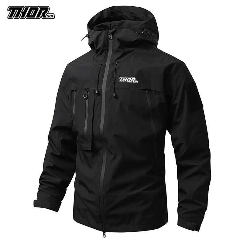 THORSOL Mountain Bike Outdoor Hooded Coat Cycling Jackets Male Motorcycle Windbreaker MTB Bicycle Outerwear Ggiacca Mtb EnduroT250311