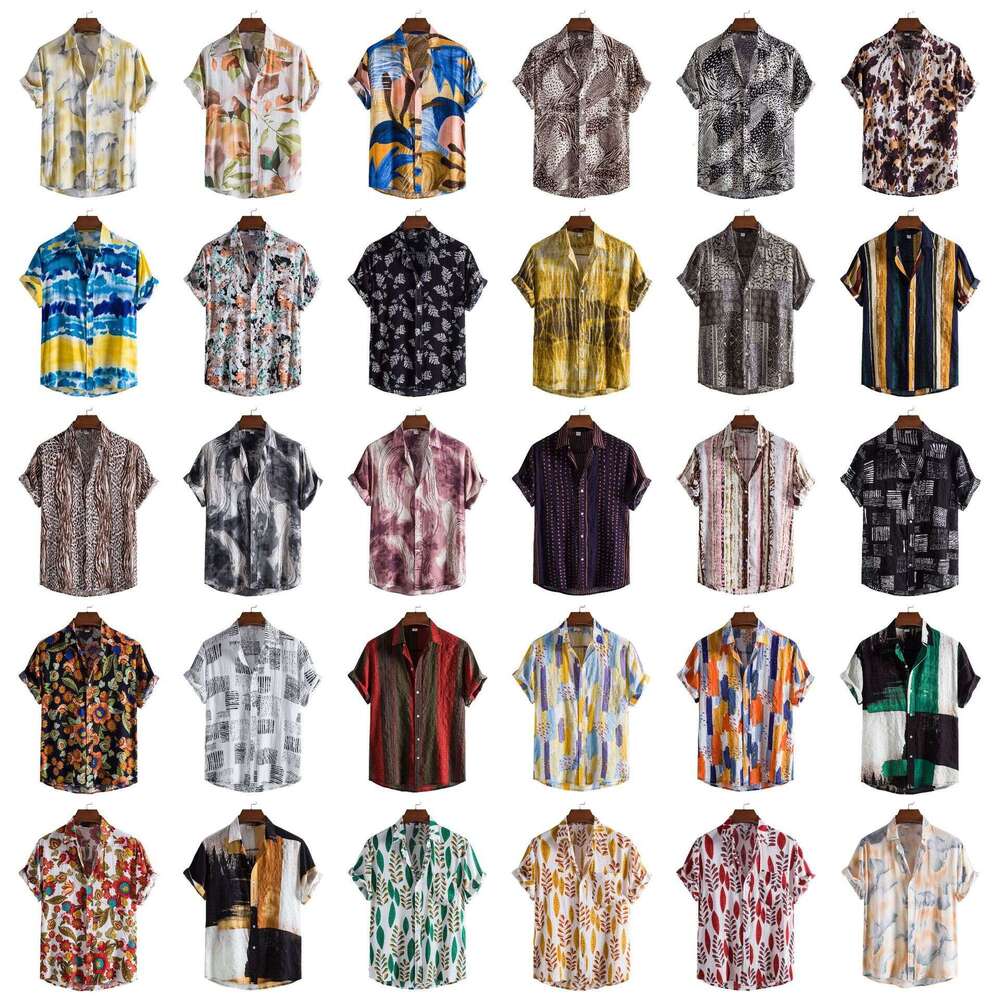 Men's 2025 summer European men's casual short sleeved ral shirt with versatile temperament, new trendy clothing ins