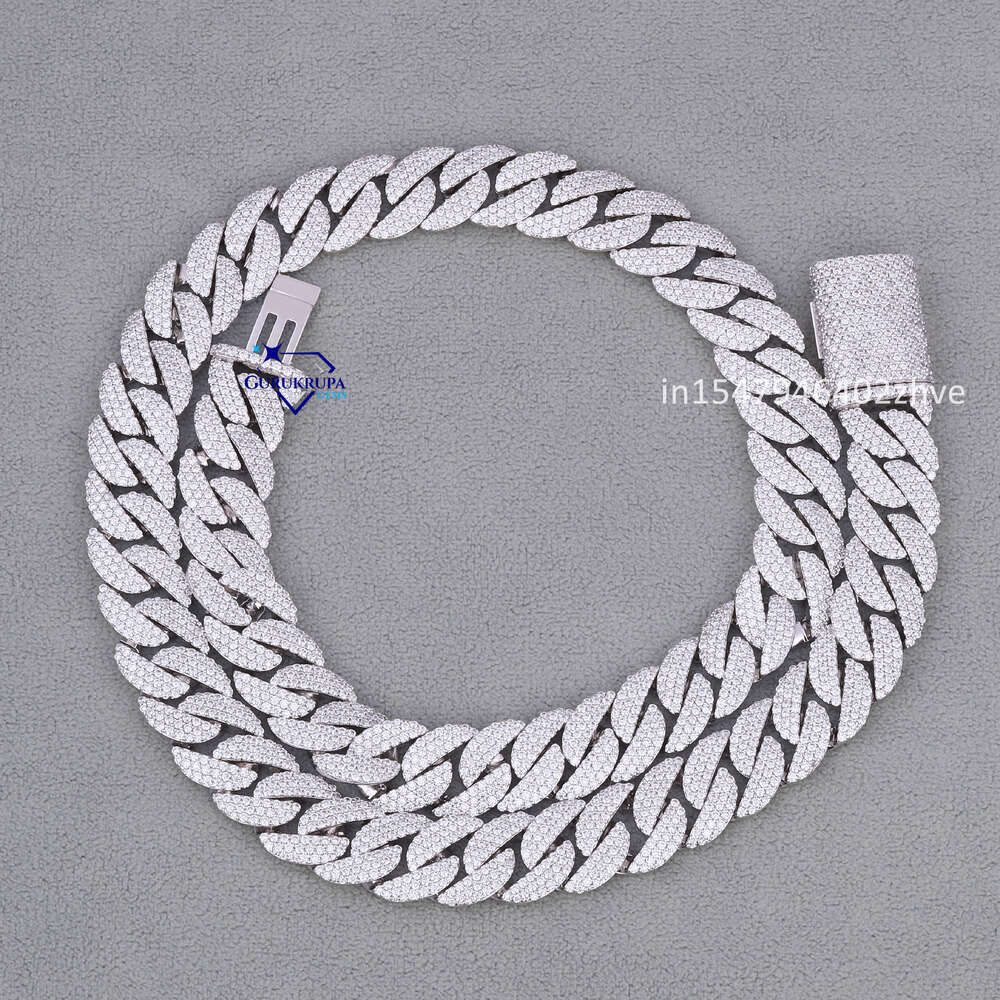 Top Selg Hip Hop Sterg Sier Cuban Chain with Moissanite Dias VVS Clarity Custom Unisex Jewelry Necklace