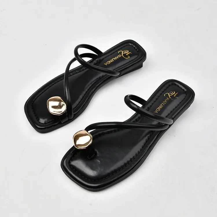Women Slipper Woman Summer Flat Heel Roman Shoes Low Heels Sandals Footwear 2024 Womens Gladiator Open Toe Beach LadiesXJ250311