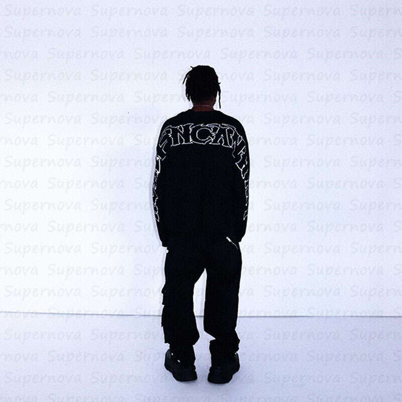 New Y2k High Street Men's And Women's Dark Style Personalized Hip-Hop Long Sleeved Round Neck Pullover Sweater