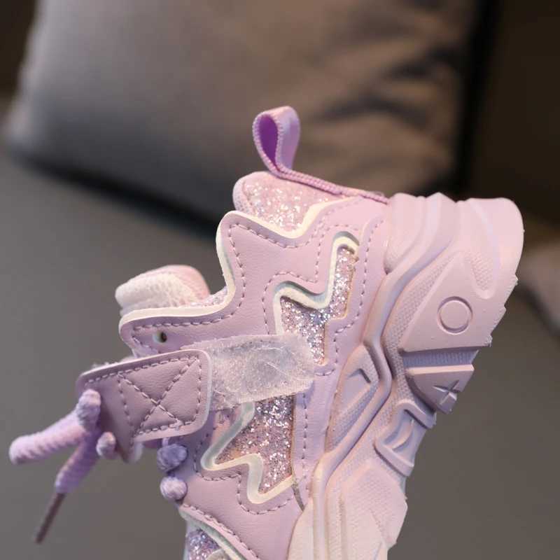 Childrens Shoes 2024 New Toddler Girls Sport Shoes Soft Sole Breathable Outdoor Tennis Fashion Kids Sneakers EU21-30XJ250311